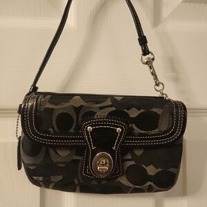 Coach Black and Gray Women's Wristlet